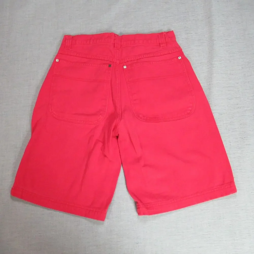 Vintage Trust Jean Shorts Size 33 Red Baggy Punk Skater Y2K 90s Heavyweight